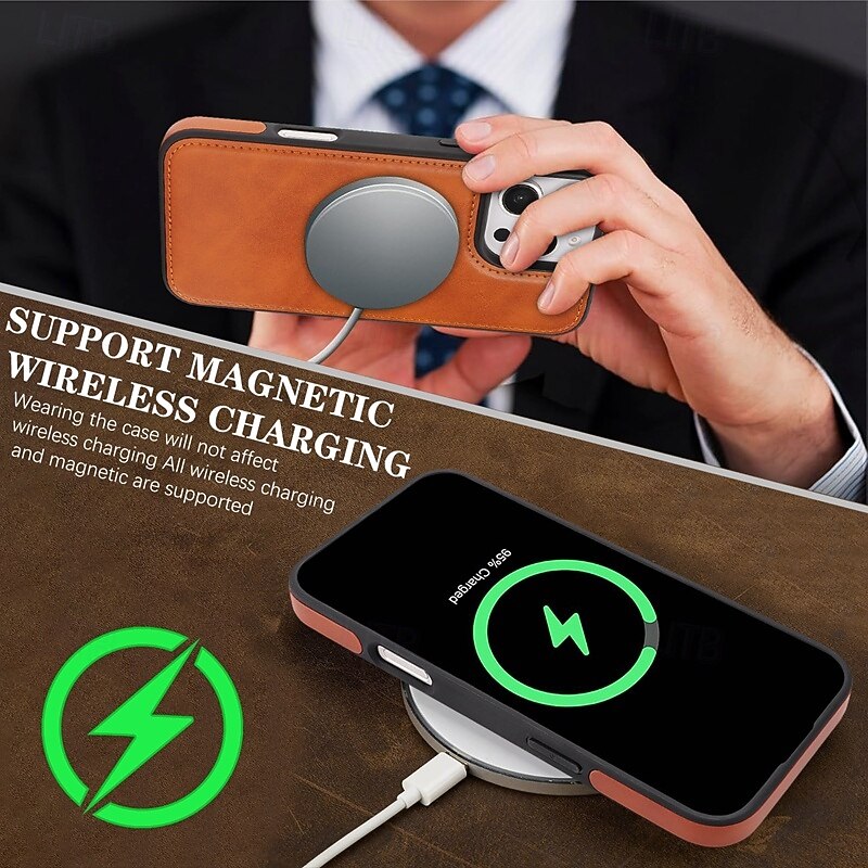 Phone Case For iPhone 17 Pro Max 17 Air 16 15 14 Pro Max Plus 16e 13 Pro Max Back Cover Shockproof Retro TPU PU Leather3