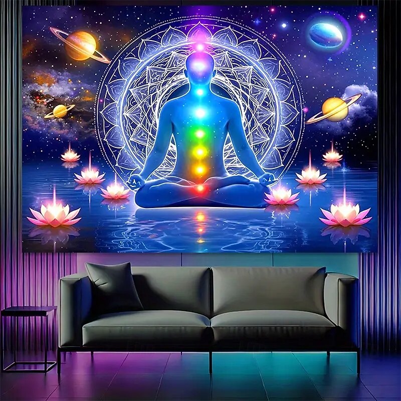 Tapestry Blanket Wall Hangings Seven Chakra Yoga Meditation Mandala Vintage Ethnic Colorful Bedroom Living Room Dorm Home Decor3