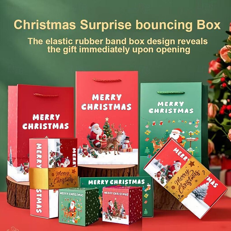 Christmas Pop-Up Box Foldable Christmas Money Bounce Box Surprise box gift box DIY Unique Folding Bouncing Cash Pop Up Gift Boxes for Birthday, Christmas, Anniversary, Valentine's Day3