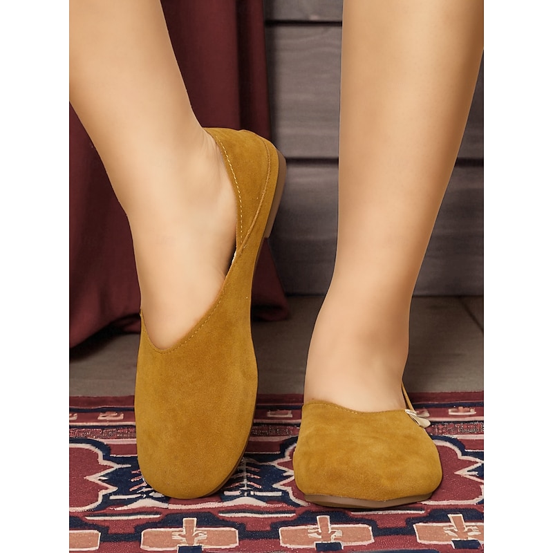 Women's Wide Toe Two-Way Flat Shoes – Soft Faux Suede, Convertible Backless Design, Casual Comfort Footwear for Home, Travel & Daily Wear2