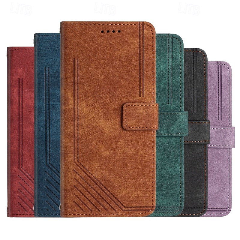 Phone Case For iPhone 17 Air 16 15 14 Pro Max Plus 16e 13 Pro Max Mini Back Cover with Wrist Strap Kickstand Card Slot Retro TPU PU Leather