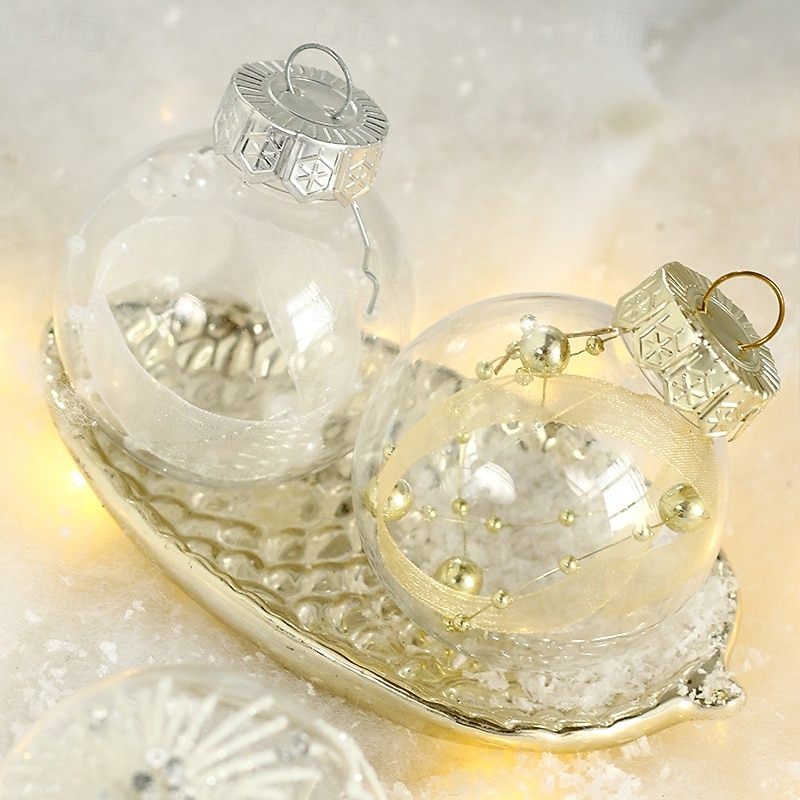 30 pcs Christmas Tree Balls Baubles Ornaments, 6 cm/2.36 inch Xmas Decoration, Painted Clear PET Hanging Set, Christmas Ball Gift Set for Tree Decor3