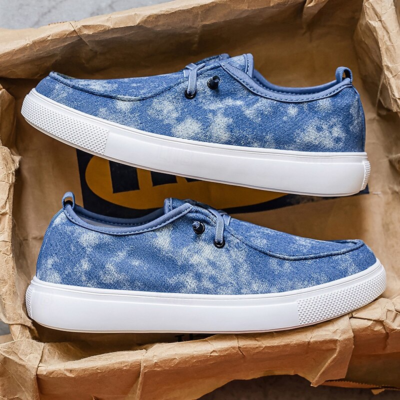 Men's Blue Casual Sneakers with Gradient Design, Comfortable Lace-Up Shoes for Streetwear, College and Daily Outfits4