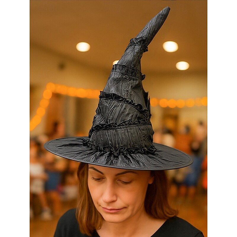 Women's Halloween Witch Hat – Classic Black Pointed Wizard Hat for Costume Party, Cosplay and Festive Dress Up2