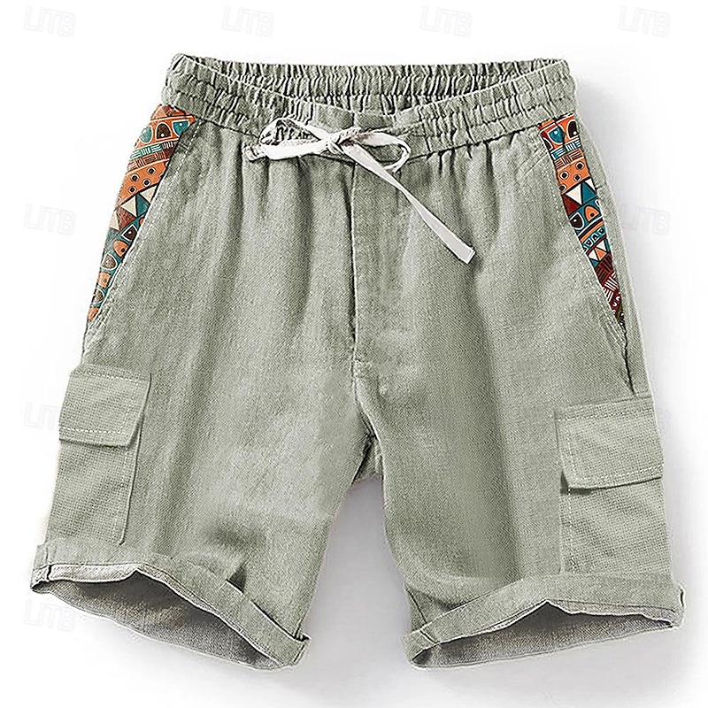 Men's Geometric 3D Print Shorts Summer Shorts Casual Shorts Mid Waist Designer Ethnic Style Retro Vintage Casual Daily Holiday Drawstring Pocket Elastic Waist Designer Clothing Apparel4