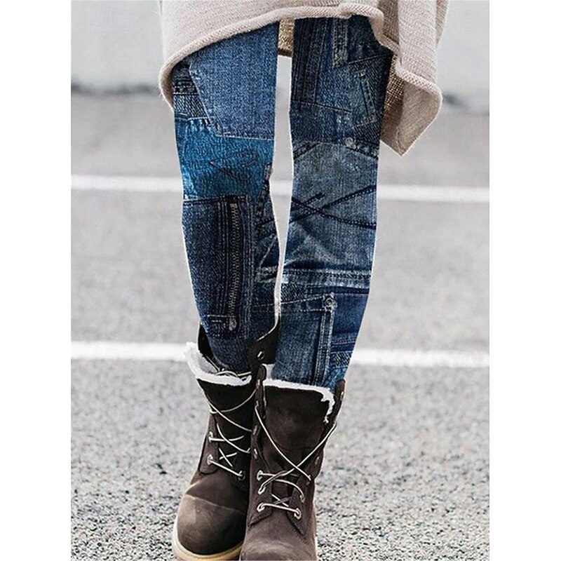 Women's Leggings Vacation Vintage Fashion Full Length High Waist Graphic Abstract Printing Thermal Warm Soft Breathable Stretchy Outdoor Vacation Street Wine Black Blue Orange Spring Fall Slim Fit4