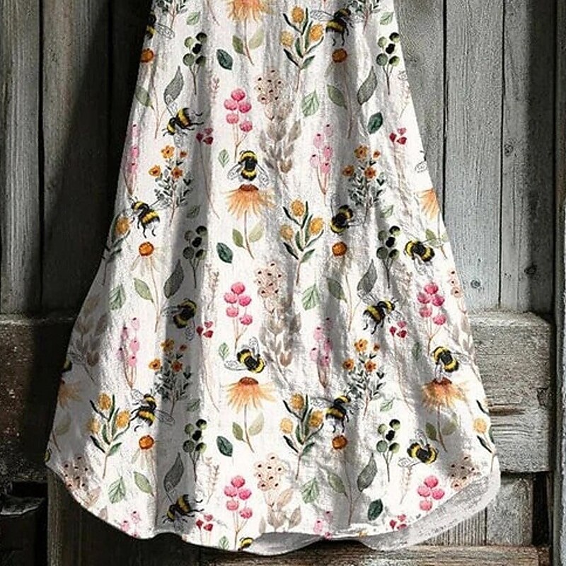 Women's Midi Dress Casual Dress Summer Dress Fashion Modern Daily Beach Weekend Regular Fit Flower Sleeveless V Neck White Summer Spring3