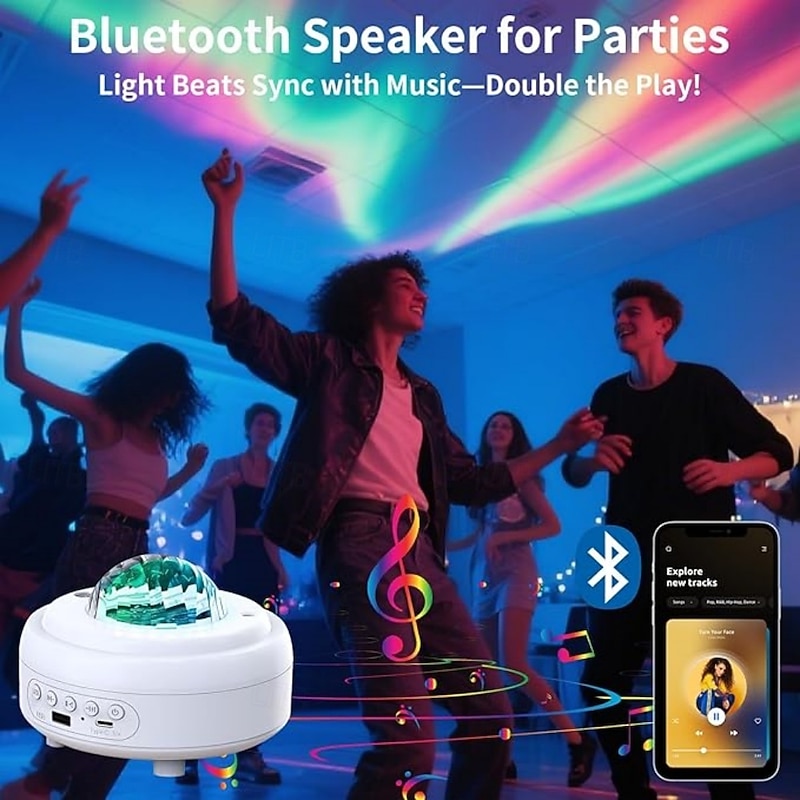 Galaxy Projector with Bluetooth Speaker Night Light Star Projector for Bedroom 8 Modes Northern Lights Aurora Projector with Moon Mood Ambient Lighting for Kids Adults4