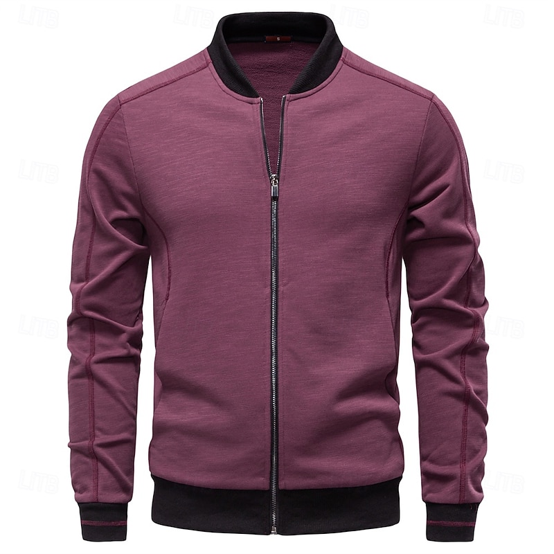 Men's Hoodie Burgundy Navy Blue Dark Gray Hooded Plain Zip Up Color Block Sports & Outdoor Casual Daily Casual Athletic All Seasons Clothing Apparel Hoodies Sweatshirts  Long Sleeve