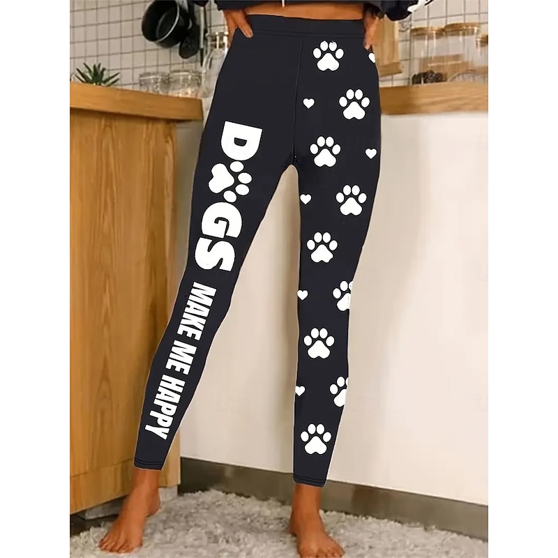 Women's Leggings Vacation Vintage Fashion Full Length High Waist Graphic Animal Printing Thermal Warm Soft Breathable Stretchy Formal Outdoor Vacation Black White Pink Blue Spring Fall Slim Fit