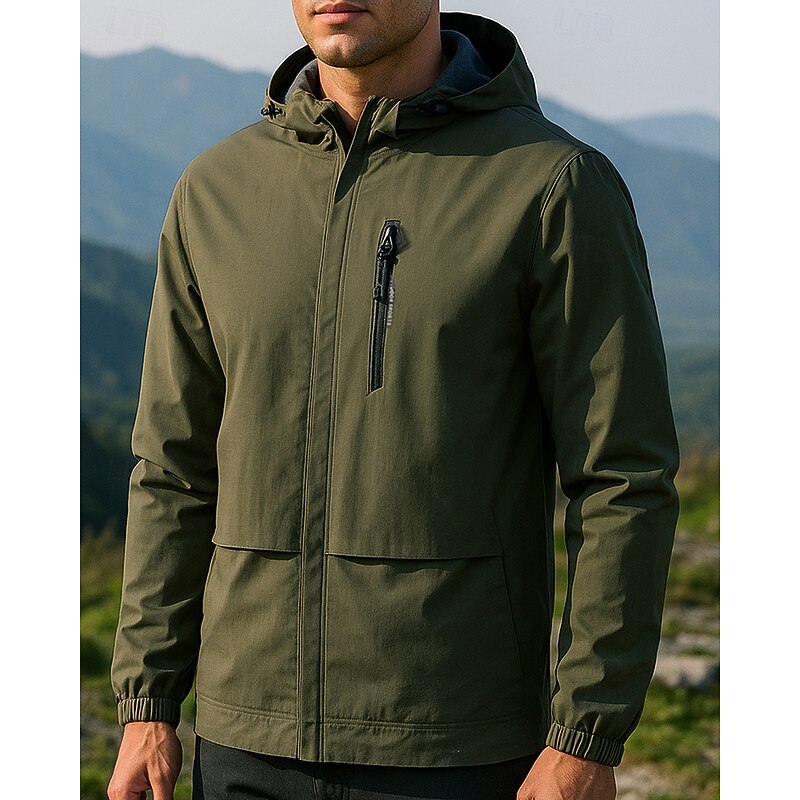 Men's Windbreaker Softshell Jacket Hiking Jacket Outdoor Waterproof Windproof Hiking Outfits Hiking Clothes Spring Autumn / Fall Top Camping / Hiking / Caving Running Black White Army Green
