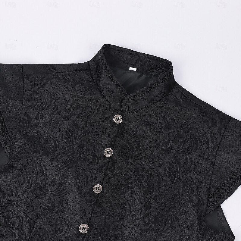 Rococo Victorian Renaissance Vest Prince Nobleman Jacquard Fancy Dress Men's Halloween Carnival Performance LARP Ren Faire Adults' Vest3