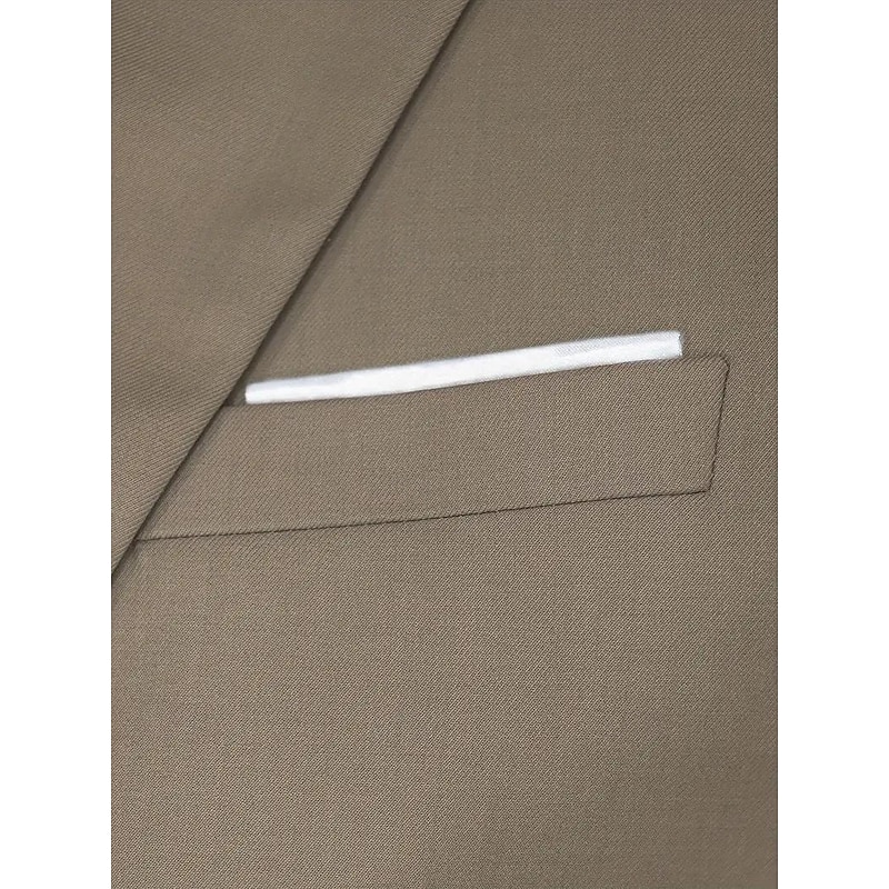 Men's Wedding Casual Business Suits Notch Lapel Brown Casual Formal Solid Colored Tailored Fit 2 Piece Single Breasted One-button3