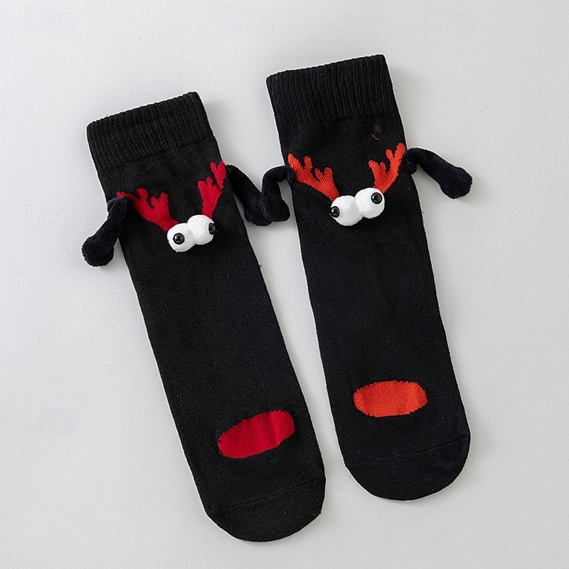 Magnetic Couple Socks with Cute Hand-Holding Design, Funny Matching Socks for Lovers, Mid-Calf Christmas Socks with Magnet, TikTok Trend Gift for Couples4