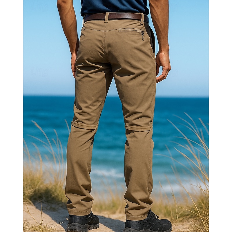 Men's Convertible Zip Off Pants Hiking Pants Trousers Softshell Pants Outdoor Regular Fit Waterproof Windproof Bottoms Pocket Dark Grey Black Camping / Hiking Running S M L XL XXL4