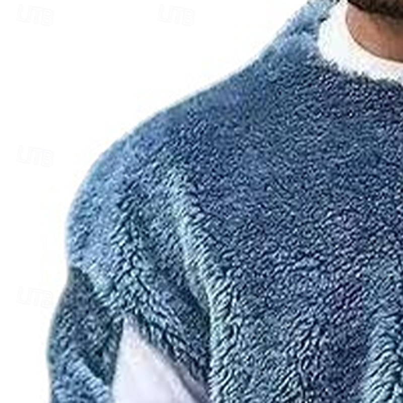 Men's Sweatshirt Pullover Hoodie Sweatshirt Pullover Fleece Hoodie Black Blue Brown Green Crew Neck Plain Patchwork Color Block Sports & Outdoor Casual Daily Streetwear Cool Sportswear Winter4