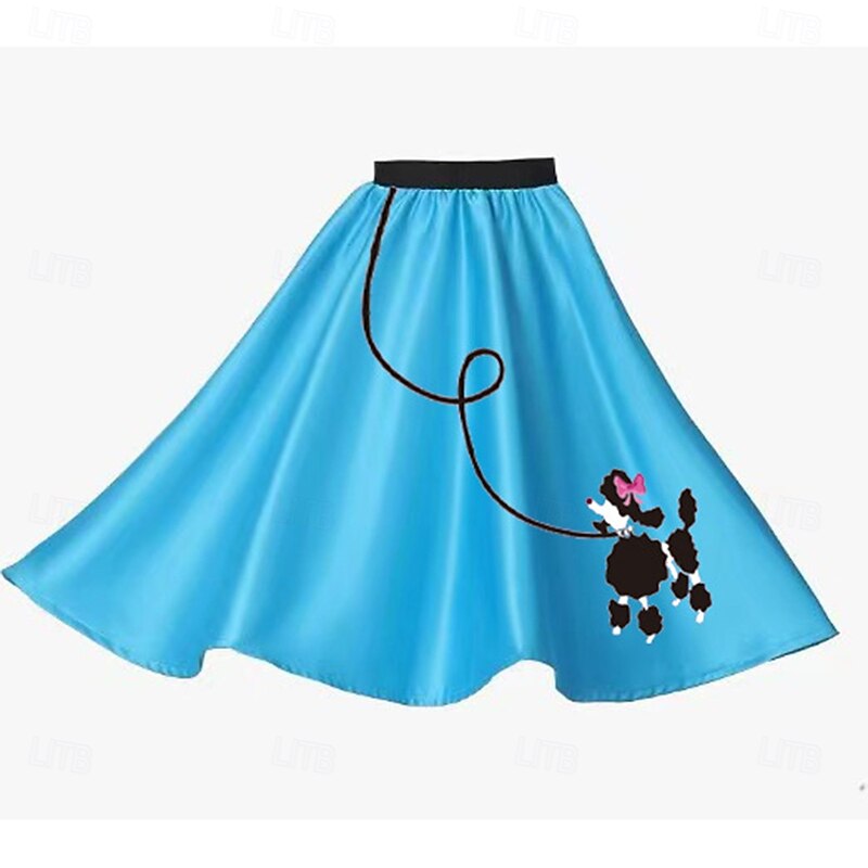 Retro Vintage 1950s Grease Outfits Skirt Poodle Skirts Fancy Dress Girls' Carnival Masquerade Performance Party Kid's Skirt