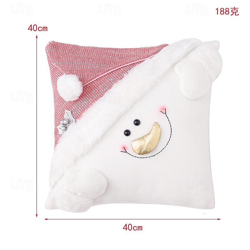 Christmas Pillow Cover Creative Holiday Cushion Case with Cute Santa Design 3D Decorative Throw Pillow for Sofa Bed Festive Home Party Christmas Decoration Accessory4