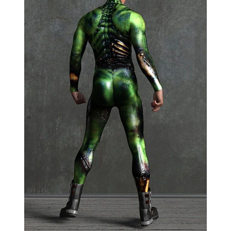 Patterned Zentai Suits Cosplay Costume Bodysuit Printing Carnival Costume Full Body Suit Men's Women's Sexy Costume Halloween 3D Skeleton Costume for Performance Party Masquerade Adults'3