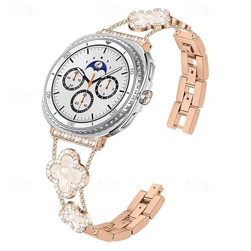 Watch Band for Samsung Galaxy Watch 8 40/44mm Watch 8 Classic 46mm Stainless Steel Rhinestone Replacement  Strap Cute Bling Diamond Jewelry Bracelet Wristband