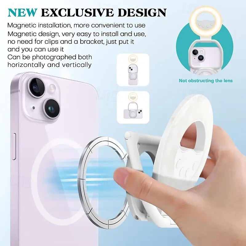 Portable Magnetic Multi-Function Handheld Fill Light Beauty Face Slimming Selfie Live Streaming Outdoor Fill Light with Desktop Stand2