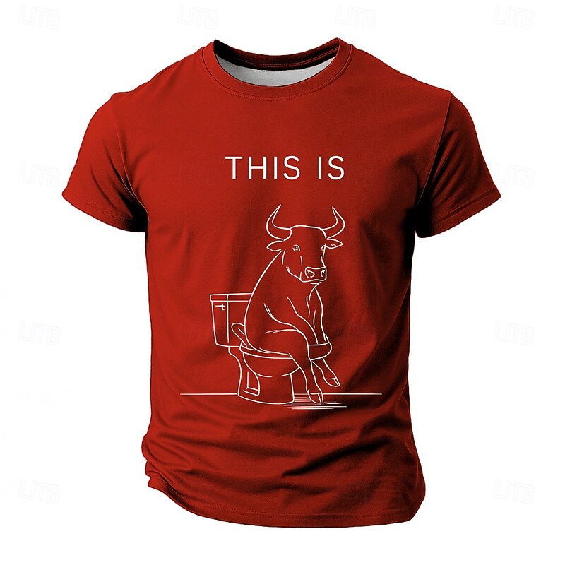 Men's Funny Graphic T-Shirt featuring 'This Is Bull' Pun Design, a Humorous Novelty Short Sleeve Tee3