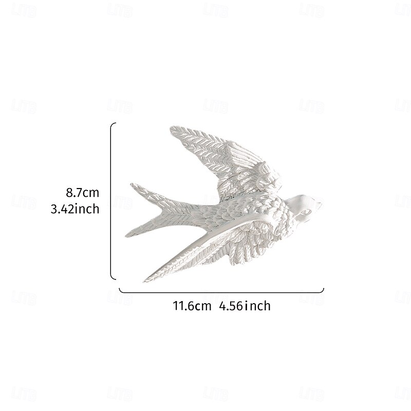 Resin Swallow Wall Hanging Decor, Minimalist Flying Swallow Sculpture for Home, Dining Room, Party, Wedding & Event Wall Decorations4