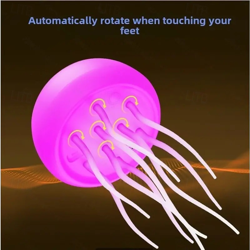 Creative Jellyfish Touch-Sensitive Night Light - Full Color Gradient Voice-Activated Floating Smart Touch Base Home Desktop Sensor Atmospheric Night Light3