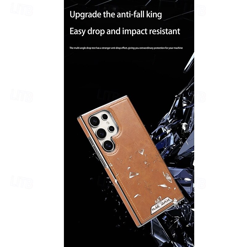 Phone Case For Samsung Galaxy S25 Ultra S24 Ultra Plus S23 Ultra Plus Back Cover Support Wireless Charging Shockproof Retro TPU PU Leather4