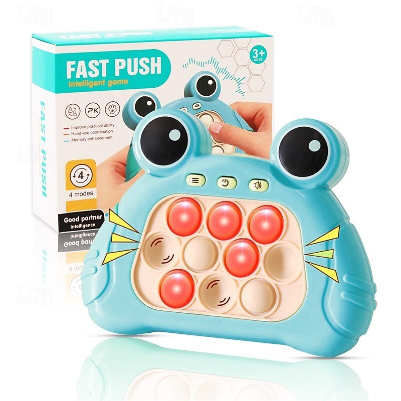 Fast Push Bubble Game for Kids & Adults, Version 2, Pop Light Up It Game Fidget Toy Handheld Game, for 8-12 Year Old Boys & Girls Sensory Toys for Autistic Children