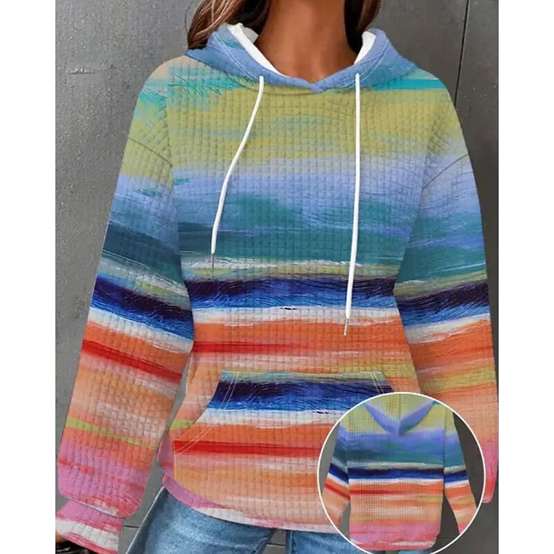 Women's Pullover Hoodie Sweatshirt Floral Butterfly Streetwear Casual Long Sleeve Hooded Regular Tops Holiday Going out Pocket Print Black White Blue Light Blue Fall Winter3