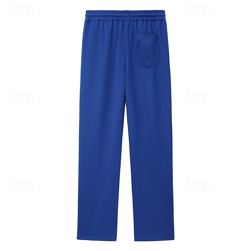 Men's Sweatpants Trousers Drawstring Elastic Waist Color Block Full Length Outdoor Vacation Casual Vacation Fashion Blue 1# Black Stretchy2