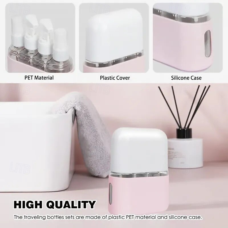 Mini Shampoo Dispenser Portable Travel Bottle Set Refillable Cosmetic Containers Leak Proof Lotion Bottles Toiletry Kit Spray Bottles Portable Travel Accessories For Makeup Skincare Essentials3