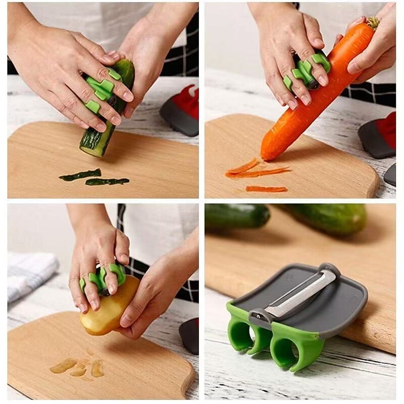 3pcs Sharp Blade Finger Peeler, Vegetable Fruit Peeler Ring, Multifunctional Handheld Thumb Knife for Kitchen Use2