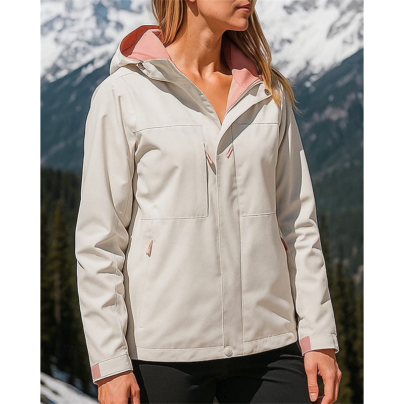 Women's Softshell Jacket Hiking Jacket Hardshell Jacket Outdoor Waterproof Windproof Hiking Outfits Hiking Clothes Spring Autumn / Fall Jacket Hunting Fishing Climbing Solid Color Black Pink Blue