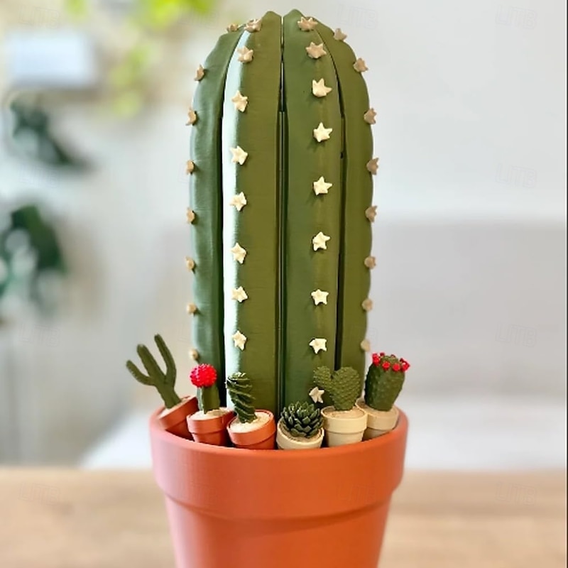 3D Printed Roll up Cactus Chess Set Portable Travel Cacti Chess Board Fun Succulent Plant Chesses Pieces Game Gift for Plant Lovers3