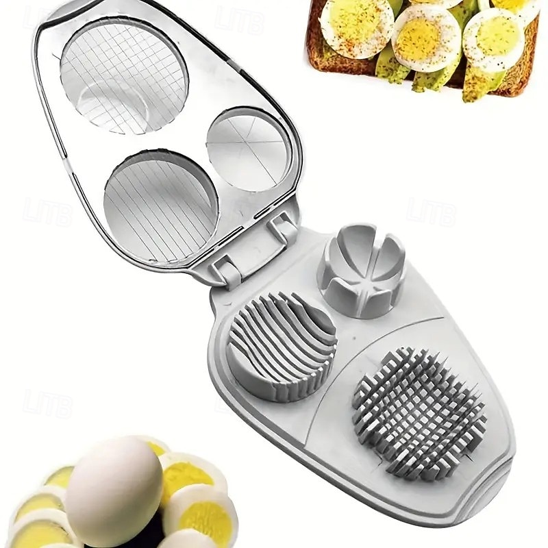 Heavy-Duty Manual Egg Slicer, Chopper, and Dicer with Multi-Function Round Blades, Ideal for Omelets, Salads, and Breakfast, Ergonomic, Easy-to-Clean Kitchen Gadget for Home and Commercial Use