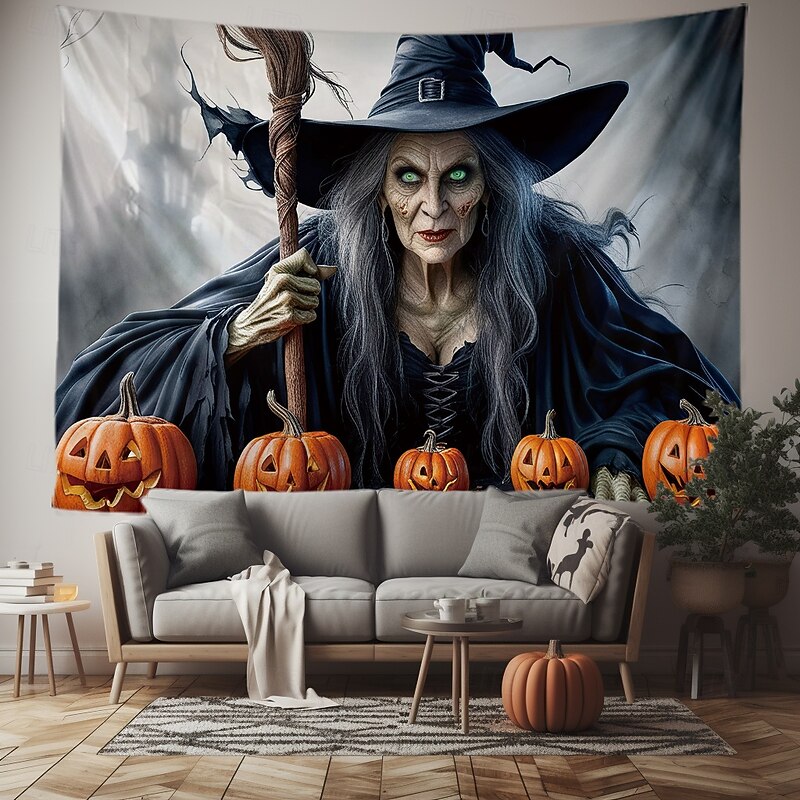 Halloween Tapestry Banners Wall Hangings Witch Fantasy Dark Punk Gothic Style Party Dorm Shooting Backgrounds Home Decor2