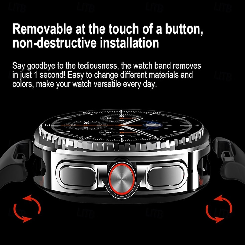 HC8 Smart Watch 1.43 inch Smartwatch Fitness Running Watch Bluetooth Pedometer Call Reminder Activity Tracker Compatible with Android iOS Women Men Long Standby Waterproof Media Control IP68 22mm4