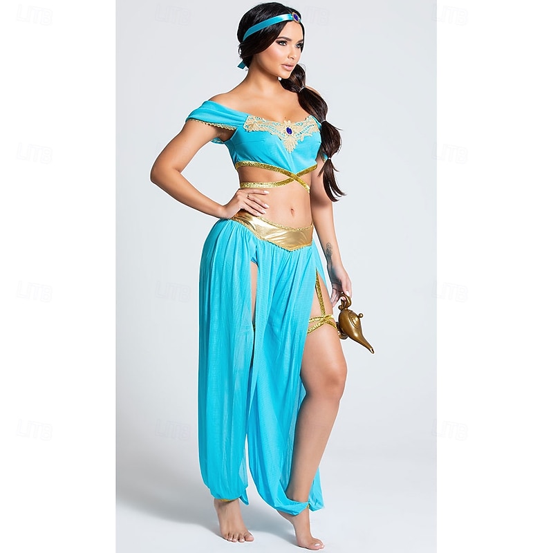 Aladdin and the Magic Lamp Princess Jasmine Theme Party Costume Dance Costumes Cosplay Movie Cosplay for Women's Adults Halloween Carnival Performance Party Masquerade3