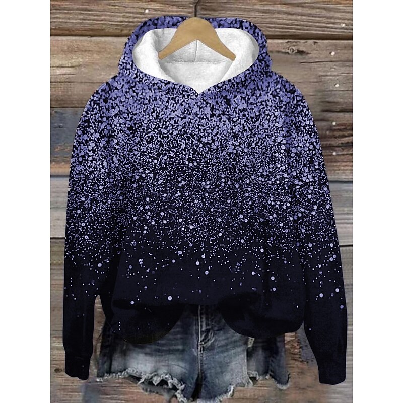 Women's Pullover Hoodie Sweatshirt Graphic Streetwear Casual Long Sleeve Hooded Regular Tops Street Holiday Pocket Print Wine Blue Gold Green Fall Winter2