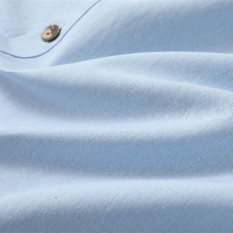 Men's Shirt Linen Shirt Summer Shirt Beach Wear Hooded Shirt Solid Color Vacation Holiday Black White Blue Khaki Long Sleeve Hooded Summer Spring Clothing Apparel Pocket2