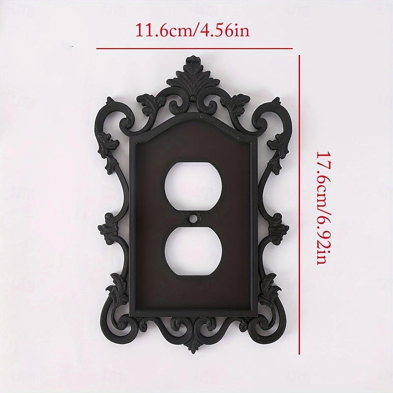 Gothic Style Switch Plate Cover 1-Pack, Decorative Home & Office Wall Plate, Durable Plastic, Artistic Design, for Halloween Decor - Screw-in Mounting, Unfinished Finish, No Electricity Required3