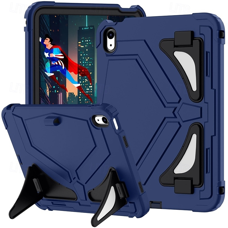 Tablet Case Cover For Apple iPad 10th 10.9'' Portable Shoulder Strap with Adjustable Kickstand Armor Silica Gel PVC