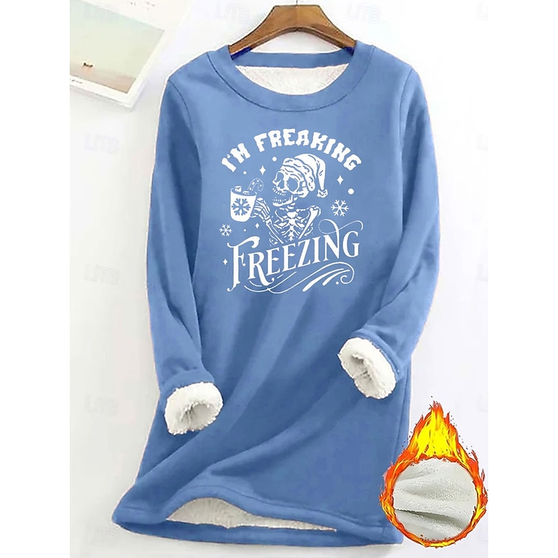 Women's Pullover Sweatshirt Graphic Letter Warm Casual Fuzzy Long Sleeve Crew Neck Round Neck Regular Tops Street Casual Light Pink Black Dark Pink Blue Spring Fall Winter