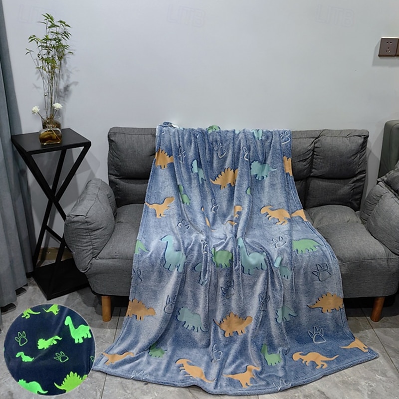 Reversible Glow-in-the-Dark Flannel Blanket - Kids Cozy Throw, Office Lazy Blanket, Soft All-Season Comfort4