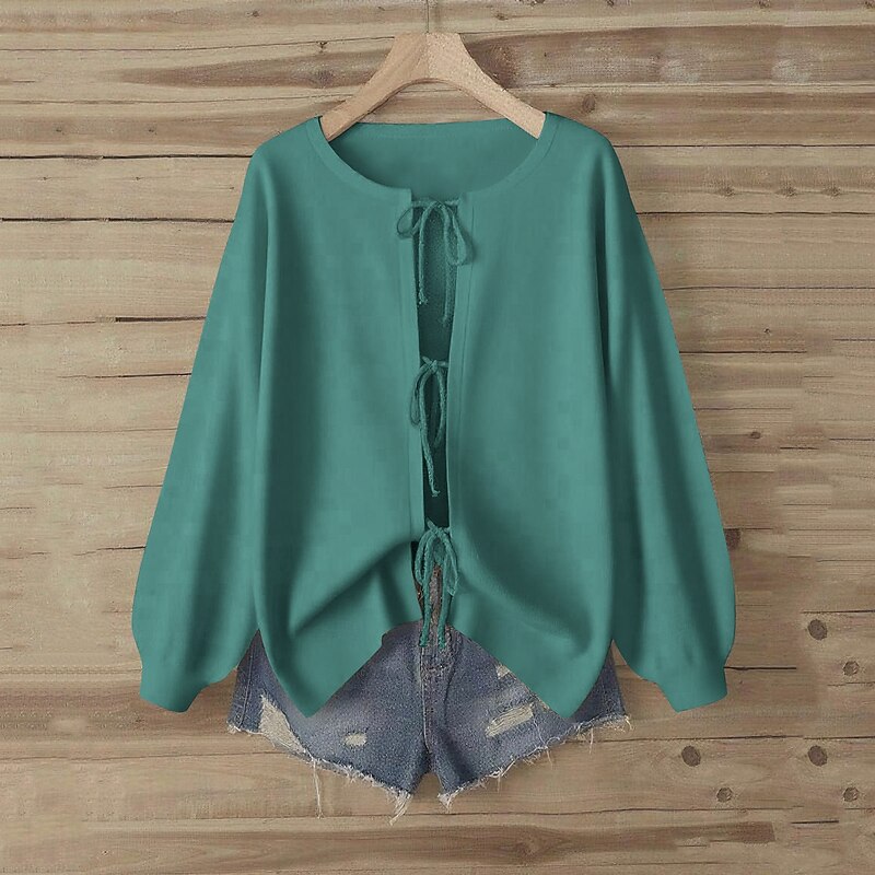 Women's Blouse Casual Black White Brown Green Apricot Spring Fall3