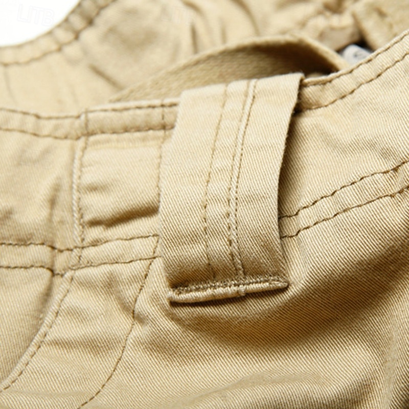 Men's Cargo Shorts Shorts Summer Shorts Multi Pocket Flap Pocket Plain Camouflage Comfort Wearable Knee Length Outdoor Sport Daily Fashion Casual Camouflage Khaki4