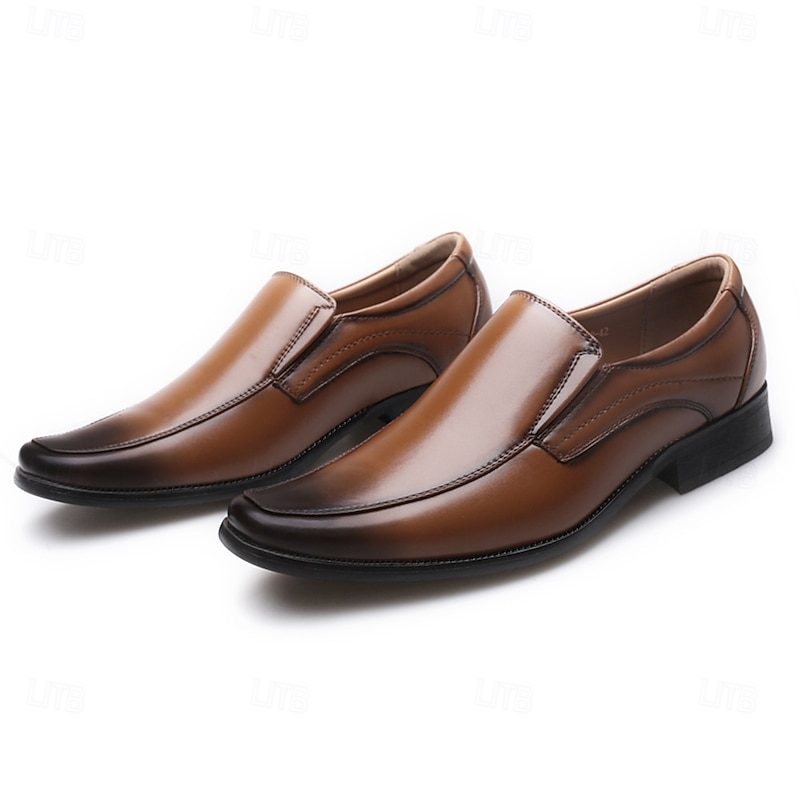 Men's Slip-On Dress Shoes -Square Toe Business Casual Loafers for Office, Wedding, and Daily Wear4