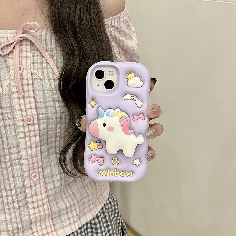 Phone Case For iPhone 16 Pro Max Plus 15 14 Pro Max Plus 13 Pro Max Back Cover Kickstand Shockproof Cartoon Silicone2